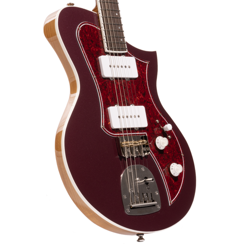 Kauer Korona Standard Electric Guitar, Descendant Half Tele Bridge, Milano Maroon Firemist