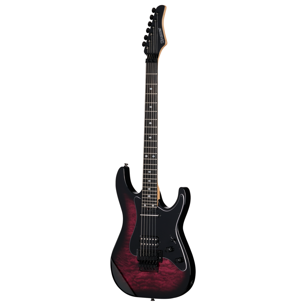 Kramer Volante Quilt HSFR Electric Guitar, Magenta Burst w/ Premium Gig Bag