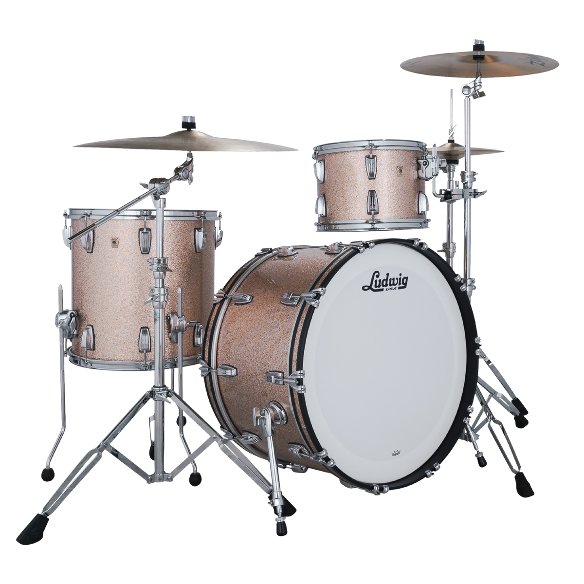 Ludwig Classic Maple Pro Beat 3-Piece Shell Pack, Champagne Sparkle
