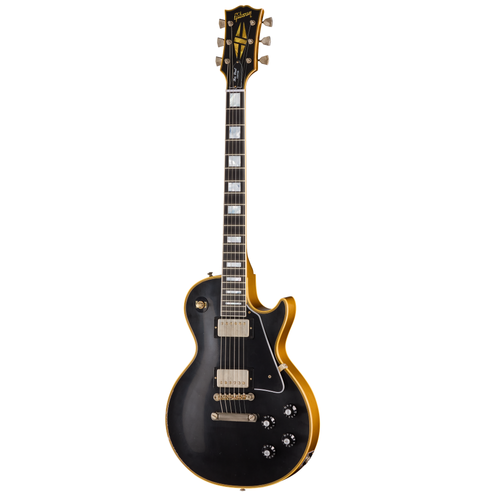 Gibson Custom Shop 1968 Les Paul Custom Reissue Electric Guitar, Light Aged Ebony Top/Gold Back