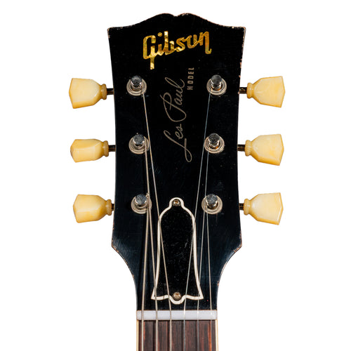 Gibson Custom Shop 1957 Les Paul Standard Electric Guitar, Light Aged Heavy Antique White Dark Back