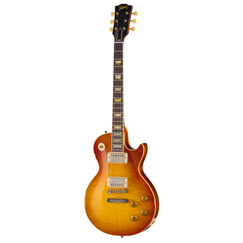 Gibson Custom Shop '59 Les Paul Standard Electric Guitar, Heavy Aged Molten Amber Burst