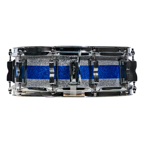 Ludwig Classic Maple 5x14" Snare Drum, Silver/Blue/Silver Triband Sparkle