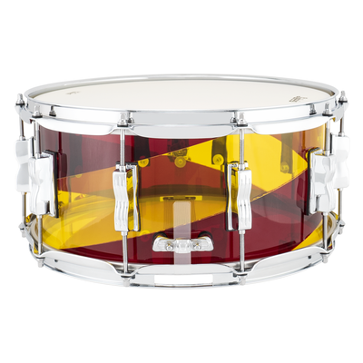 Ludwig Limited Edition Vistalite 50th Anniversary 6.5x14" Snare Drum, Yellow/Red/Yellow