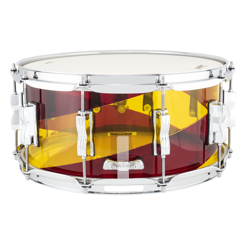 Ludwig Limited Edition Vistalite 50th Anniversary 6.5x14" Snare Drum, Yellow/Red/Yellow