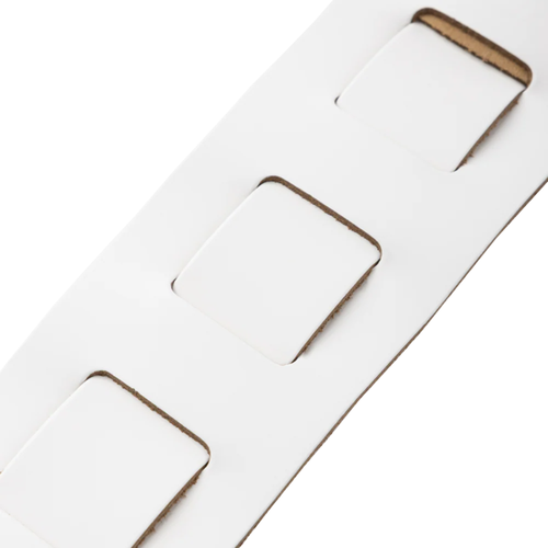 Levys 3" Wide Top Grain Leather Guitar Strap, White