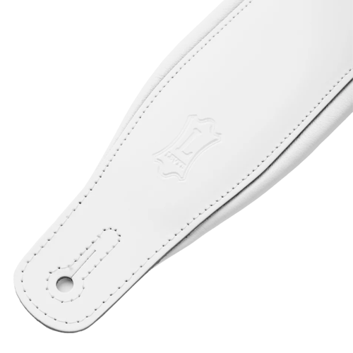 Levys 3" Wide Top Grain Leather Guitar Strap, White