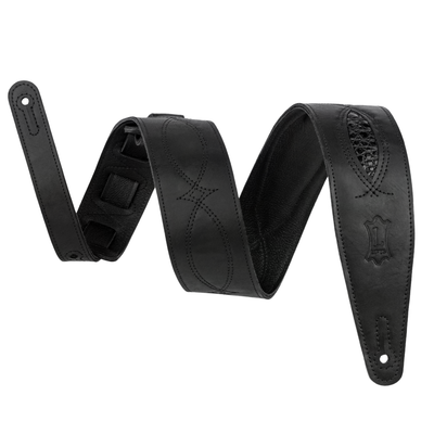 Levys Black Crocodile Leather Guitar Strap