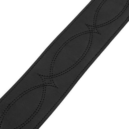 Levys Black Crocodile Leather Guitar Strap