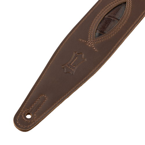 Levys Whiskey Crocodile Leather Guitar Strap