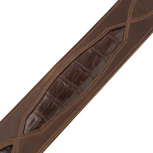 Levys Whiskey Crocodile Leather Guitar Strap