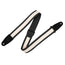 Levys 2” Cotton Combo Guitar Strap, Black Cotton w/ Cream Leather Strip