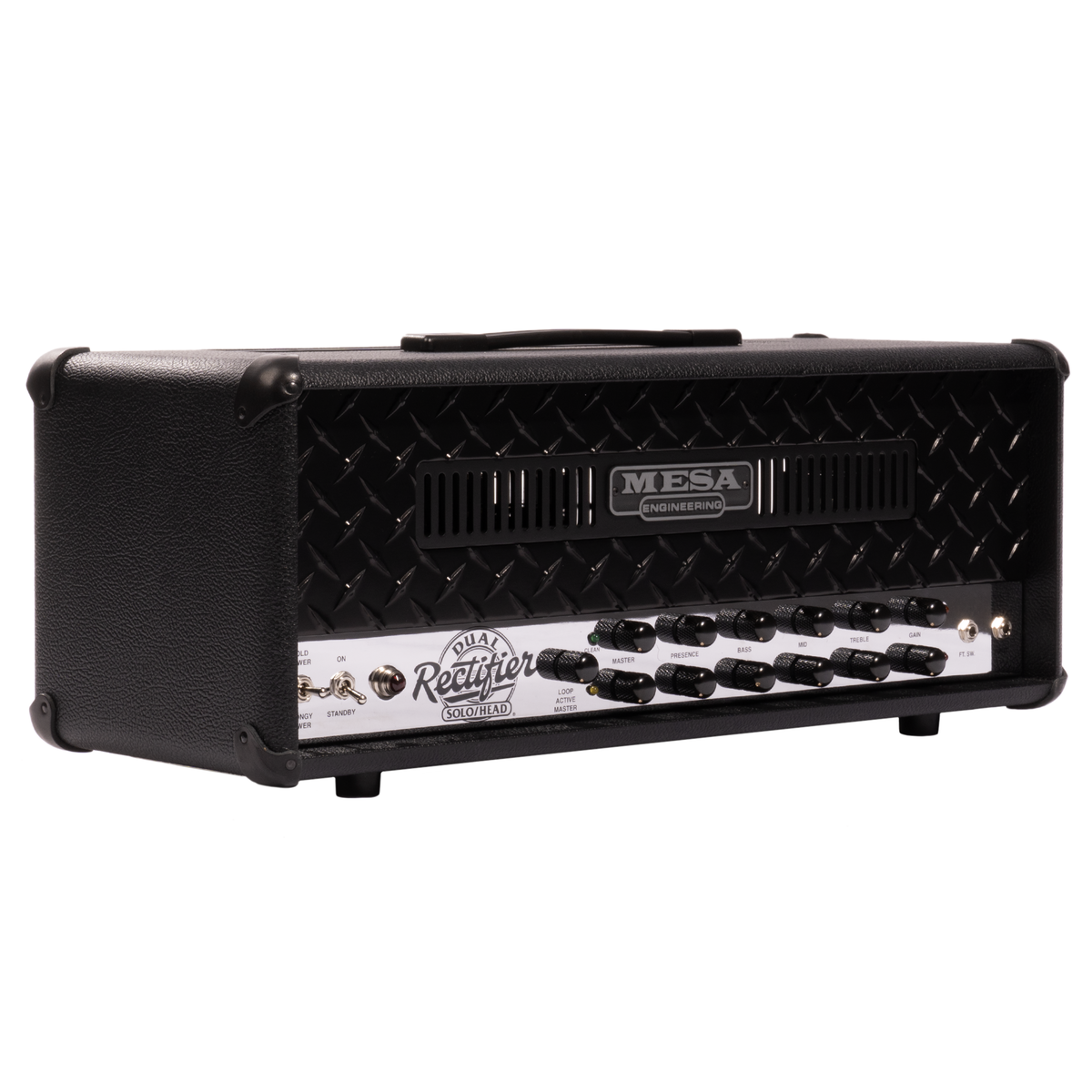 Mesa Boogie 90s Dual Rectifier 2-Channel Guitar Amplifier Head, Black Bronco