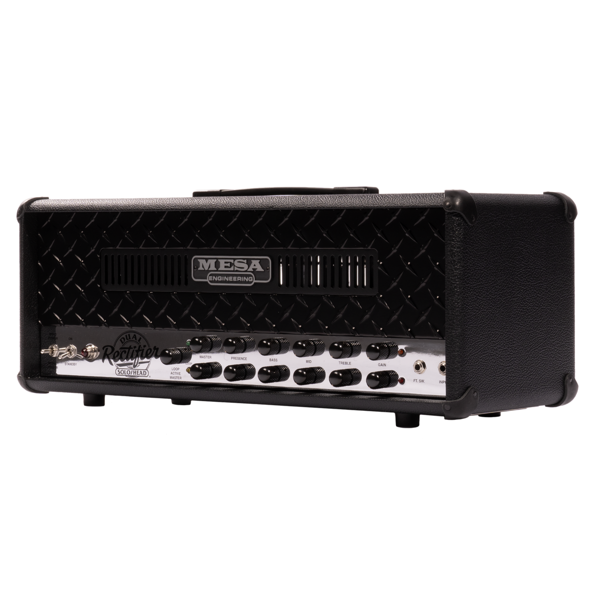 Mesa Boogie 90s Dual Rectifier 2-Channel Guitar Amplifier Head, Black Bronco