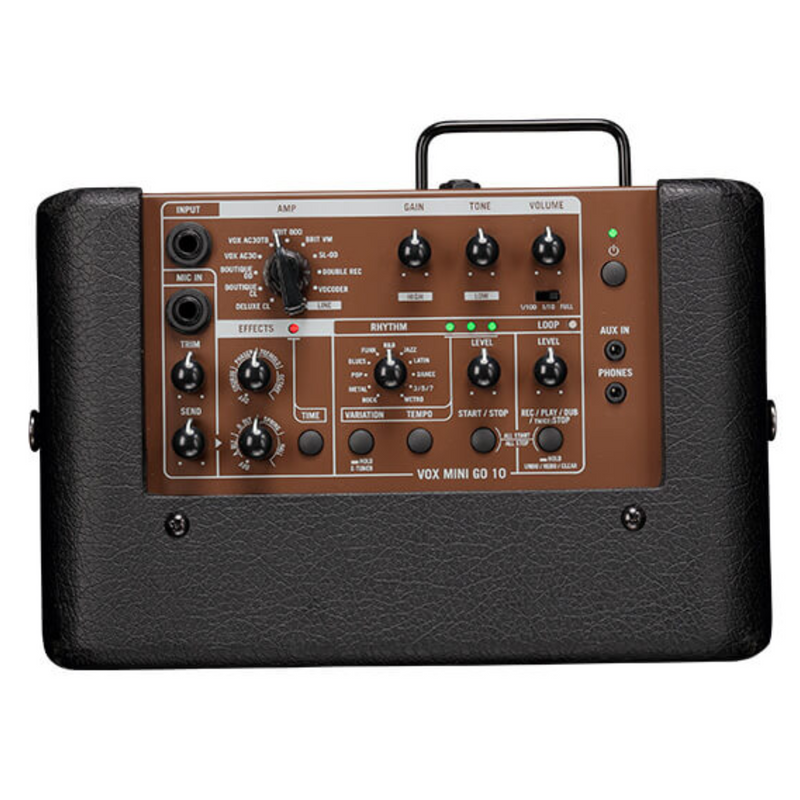 Vox Mini Go 10, 10-Watt Portable Modeling Amplifier, Earth Brown