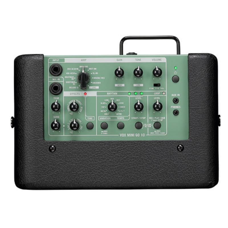 Vox Mini Go 10, 10-Watt Portable Modeling Amplifier, Olive Green