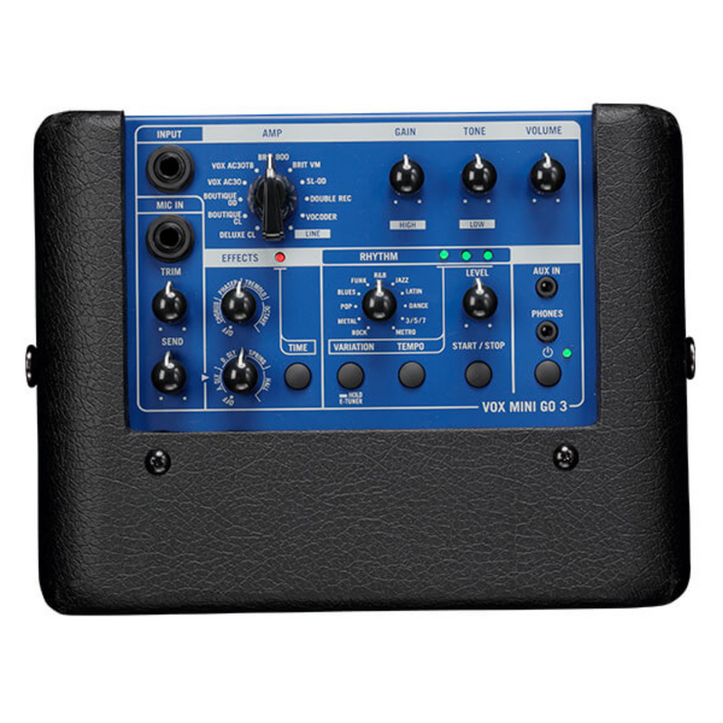 Vox Mini Go 3, 3-Watt Portable Modeling Amplifier, Iron Blue
