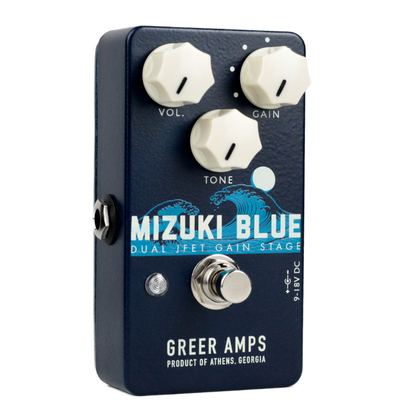 Greer Amps Mizuki Blue Dual JFET Gain Stage Overdrive Effect Pedal