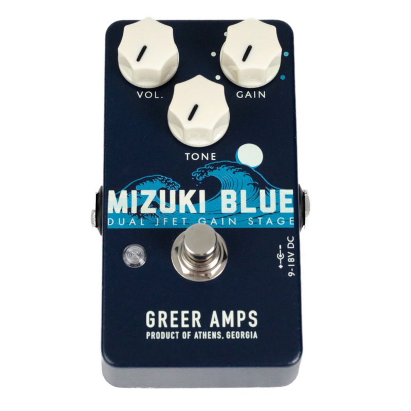 Greer Amps Mizuki Blue Dual JFET Gain Stage Overdrive Effect Pedal
