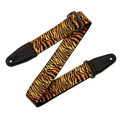 Levys 2" Untamed Animal Print Series Guitar Strap, Tiger