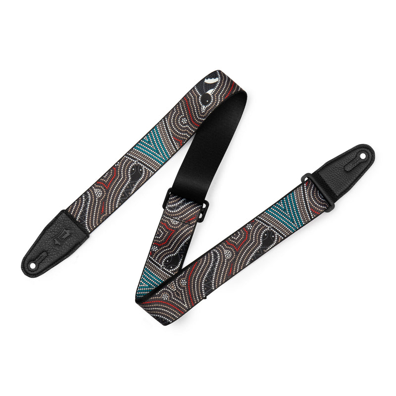 Levys 2" Down Under Series Poly Guitar Strap, Bird and Snake