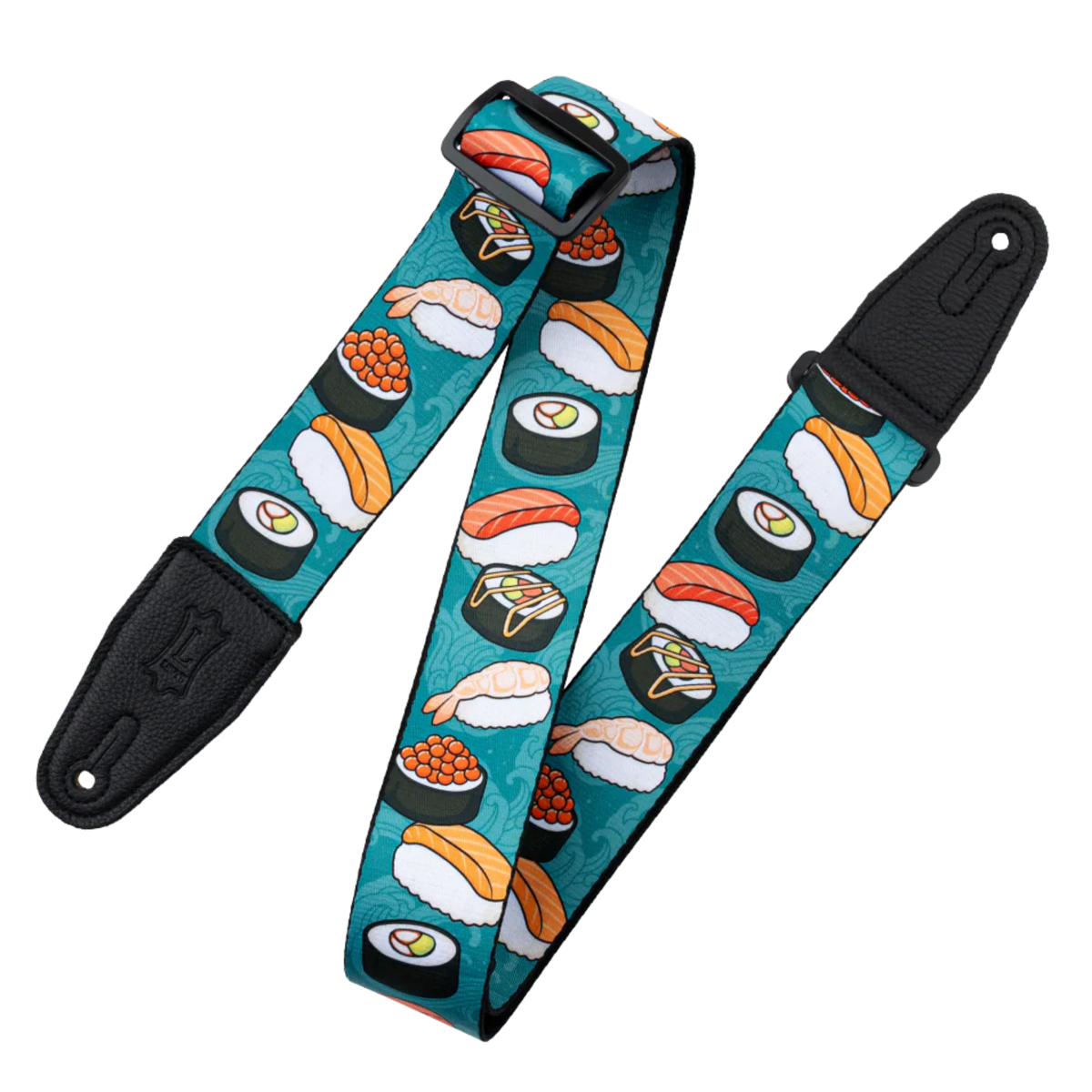 Levys Tasty Grooves Series Guitar Strap, Teal Sushi Roll