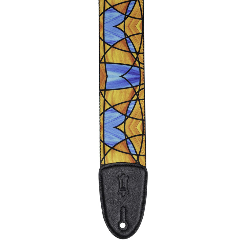 Levys Stained Glass Guitar Strap, Orange and Blue