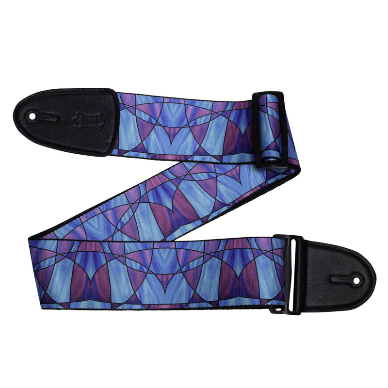 Levys Stained Glass Guitar Strap, Plumb Blue