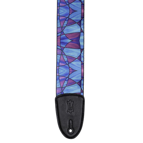 Levys Stained Glass Guitar Strap, Plumb Blue