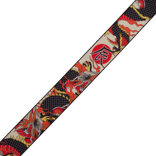 Levys 2" Wide Polyester Guitar Strap, Japanese Traditional Dragon