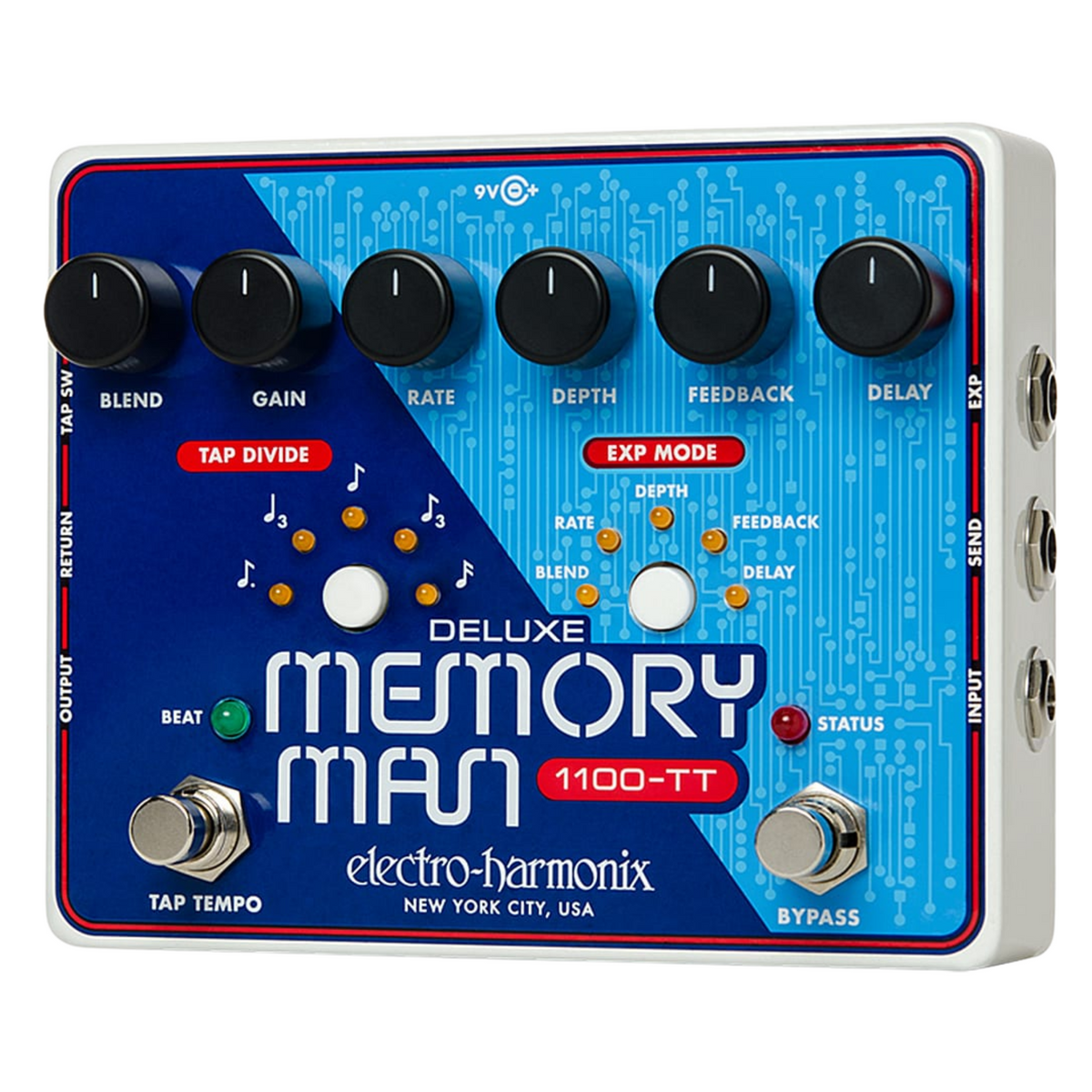 Electro Harmonix Deluxe Memory Man 1100-TT Analog Delay Effect Pedal w/ Tap Tempo