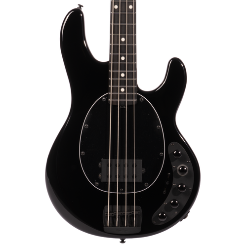 Music Man DarkRay Bass, Ebony, Obsidian Black With Mono Softshell Case