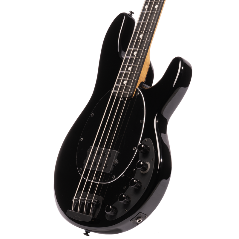Music Man DarkRay Bass, Ebony, Obsidian Black With Mono Softshell Case