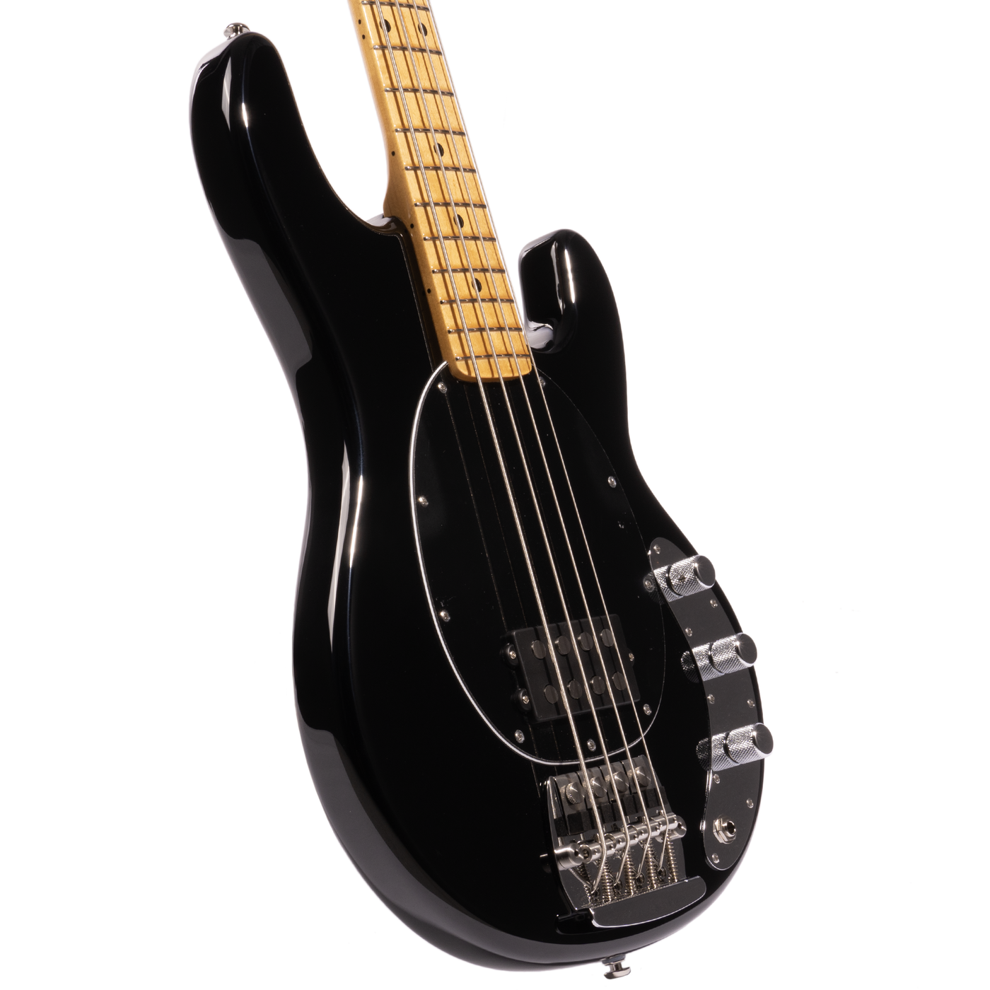 Music Man Retro ‘70s Stingray 4 String Bass Guitar, Black w/Mono Soft