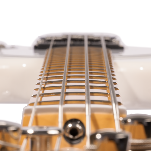 Music Man Retro ‘70s Stingray 4 String Bass Guitar, White w/Mono Soft Shell Case