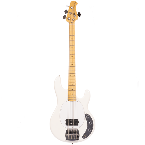 Music Man Retro '70s Stingray 4 String Bass Guitar, White w Music Man Retro '70s Stingray 4 String Bass Guitar, White w