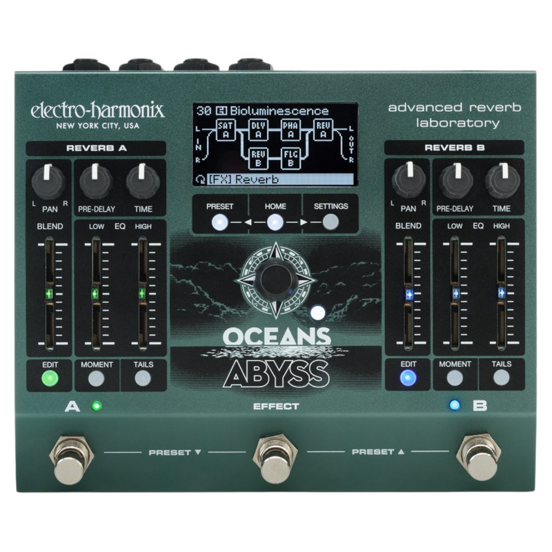 Electro-Harmonix Oceans Abyss Advanced Reverb Laboratory Effect Pedal