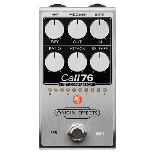 analog compressor pedal Origin Effects Cali76 MK2 FET Compressor Effect Pedal, Brushed Aluminu