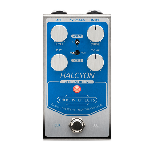 classic overdrive pedals Origin Effects Halcyon Blue Overdrive Effect Pedal