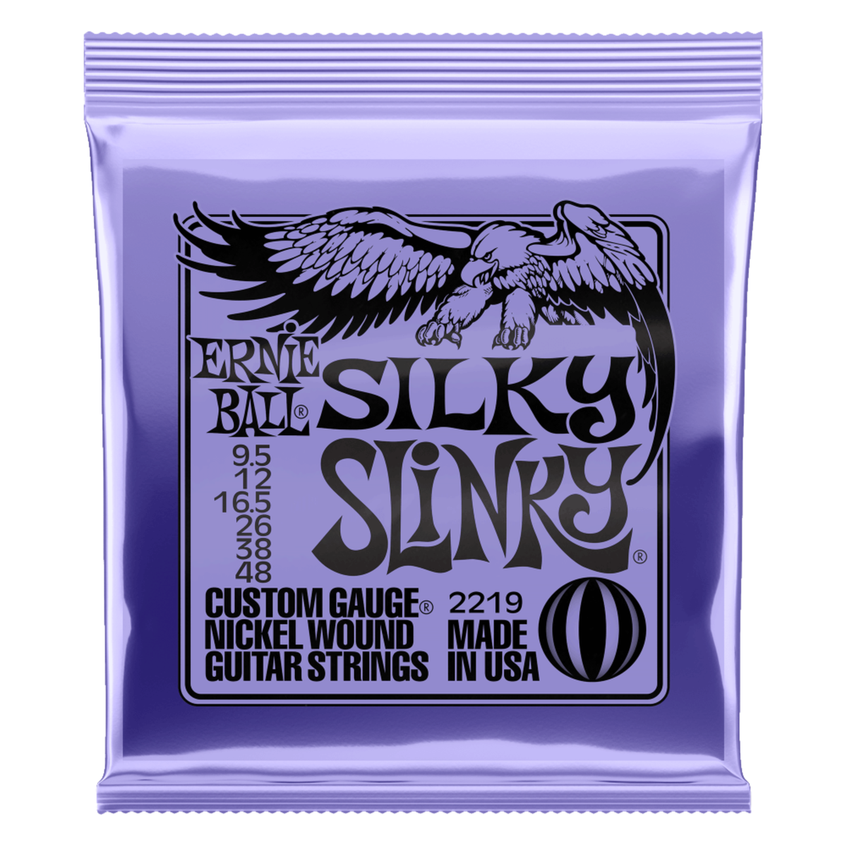 Ernie Ball Silky Slinky Nickel Wound Electric Guitar Strings, 9.5-48