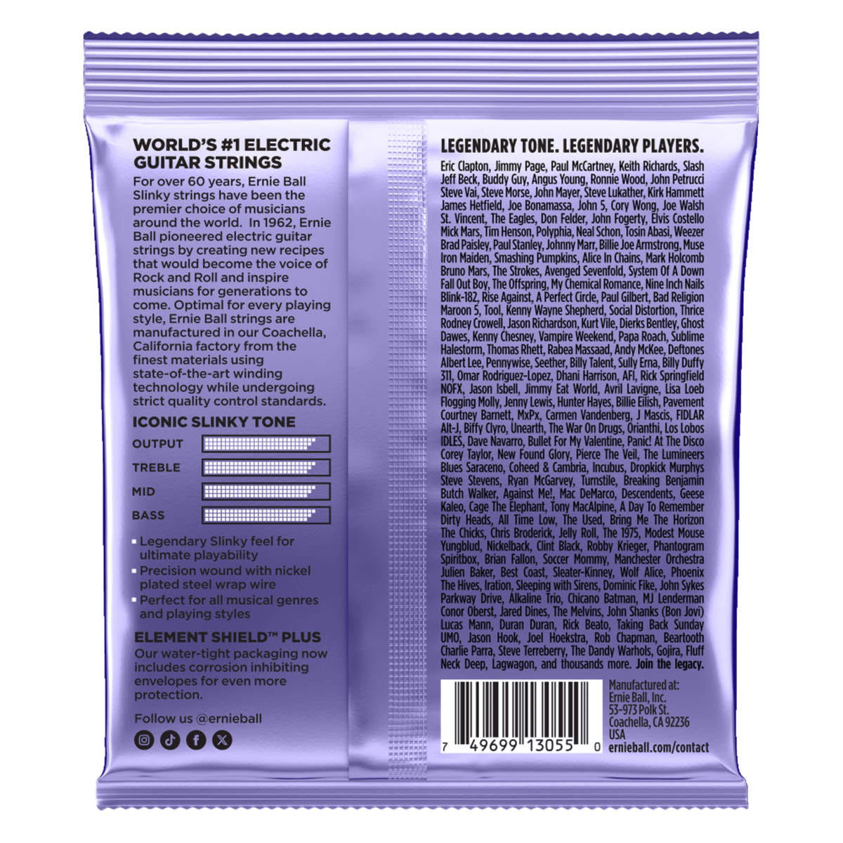 Ernie Ball Silky Slinky Nickel Wound Electric Guitar Strings, 9.5-48