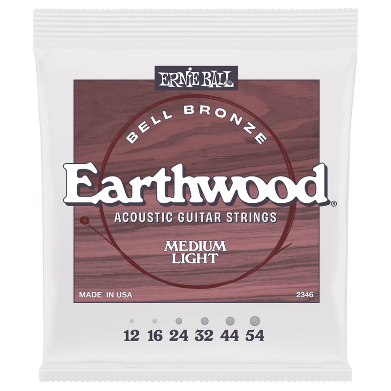 Ernie Ball Earthwood Bell Bronze Acoustic Guitar Strings, 12-54, Medium