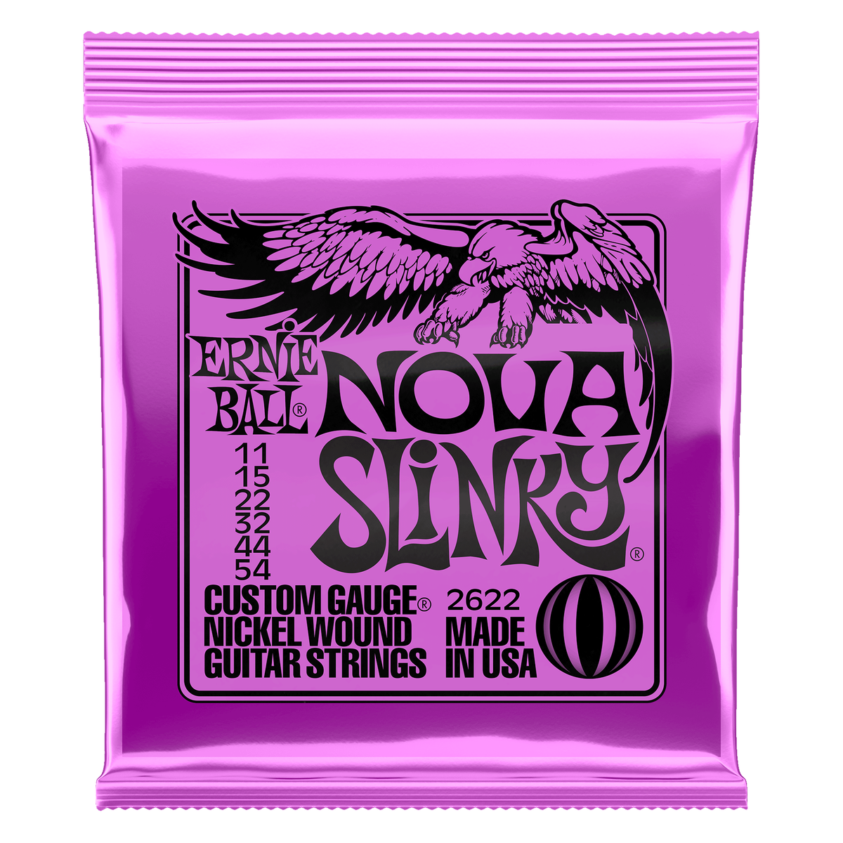 Ernie Ball Nova Slinky Nickel Wound Electric Guitar Strings, Wound G, 11-54