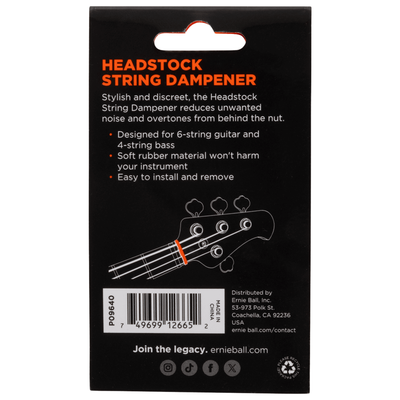 Ernie Ball Guitar String Dampener, Headstock