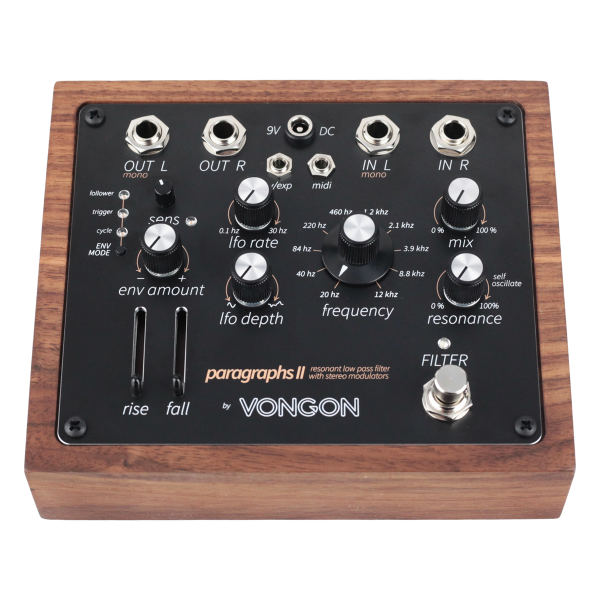 VONGON paragraphs ローパスフィルター Vongon Paragraphs II Resonant Low Pass Filter Effect Pedal w