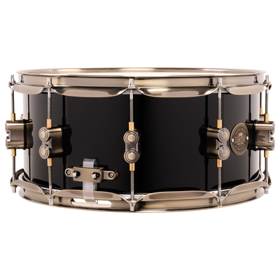 PDP Limited Edition 6.5x14" Maple Snare Drum, Piano Black w/ Antique Bronze Hardware