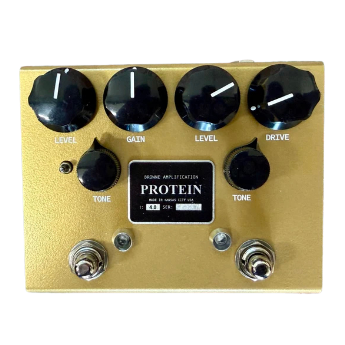 Browne Amplification Limited The Protein V4 Dual Overdrive Effect Pedal, Gold Folded