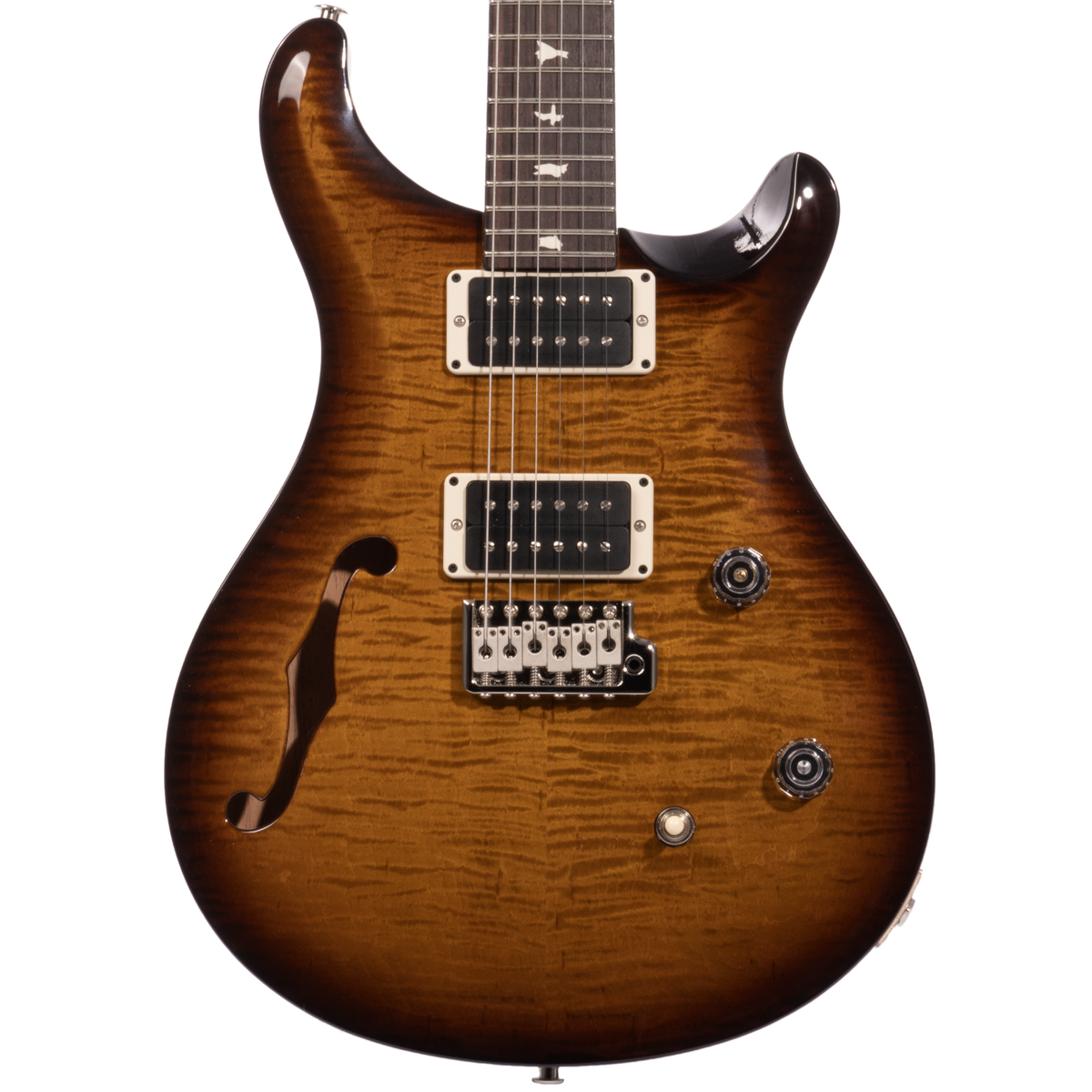 PRS CE24 Semi-Hollow Electric Guitar, Black Amber
