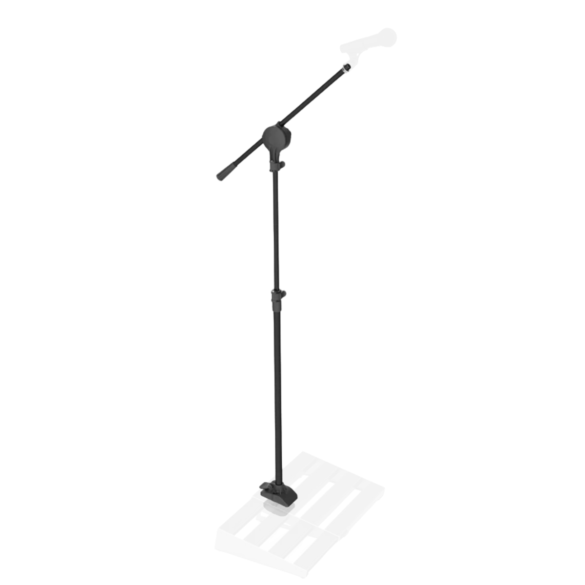 D'Addario XPND Pedalboard Mic Stand, Black