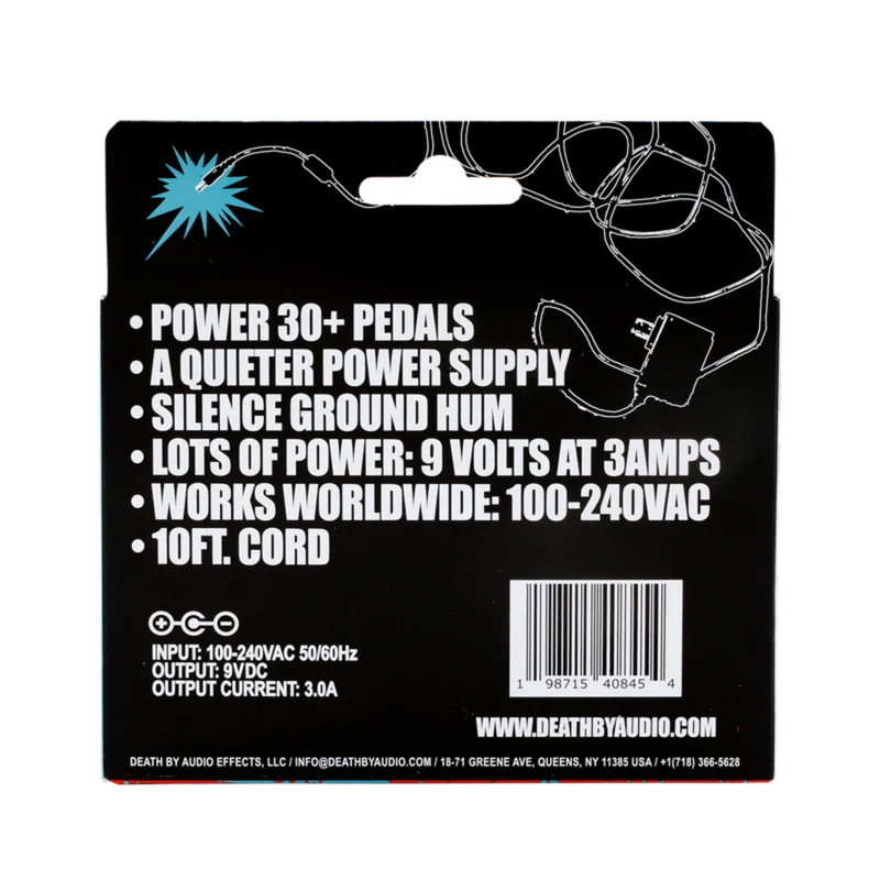 Death By Audio Raw Power 9VDC 3000mA Power Supply